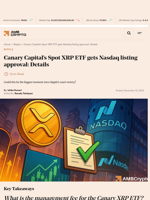 Canary Capital’s Spot XRP ETF gets Nasdaq listing approval: Details - AMBCrypto