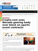 Crypto.com sues Nevada gaming body over block on sports event contracts - The Crypto News Wire