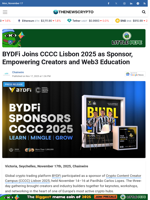 BYDFi Joins CCCC Lisbon 2025 as Sponsor, Empowering Creators and Web3 Education - TheNewsCrypto