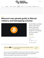 Missouri man pleads guilty in Bitcoin robbery and kidnapping scheme