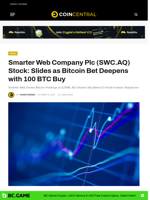 Smarter Web Company Plc (SWC.AQ) Stock: Slides as Bitcoin Bet Deepens with 100 BTC Buy