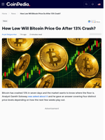 How Low Will Bitcoin Price Go After 13% Crash?