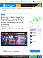 BTC Above 109K Sets The Stage: Best Meme Coin for x100 in This Bull Run – Pepe, Shiba, or Influencer Pepe (INPEPE)?