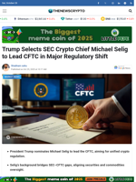Trump Selects SEC Crypto Chief Michael Selig to Lead CFTC in Major Regulatory Shift - TheNewsCrypto