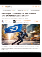 Dash surges 13% weekly: Are bulls in control amid $41.46M derivatives inflows? - AMBCrypto