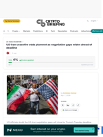 US-Iran ceasefire odds plummet as negotiation gaps widen ahead of deadline