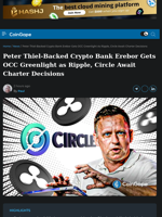 Peter Thiel-Backed Erebor Gets OCC Greenlight, Ripple Waits