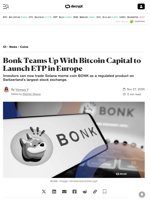 Bonk Teams Up With Bitcoin Capital to Launch ETP in Europe - Decrypt