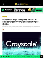 Grayscale Says Google Quantum AI Raises Urgency for Blockchain Crypto Shifts.