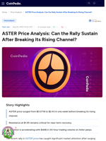 ASTER Price Analysis: Can the Rally Sustain After Breaking Its Rising Channel?