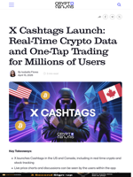 X Cashtags Launch: Real-Time Crypto Data and One-Tap Trading for Millions of Users