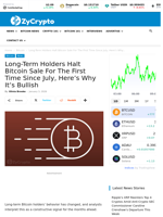 Long-Term Holders Halt Bitcoin Sale For The First Time Since July, Here’s Why It’s Bullish ⋆ ZyCrypto