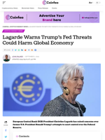 Lagarde Warns Trump’s Fed Could Harm Global Economy