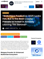 Tron Price Forecast $0.34 as Blazpay Surges $0.0075 - Best Layer 1 Crypto Presale & AI Coins 2025