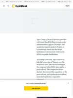 RWA News: Apex Group Expands Into Tokenization Buying Majority Stake in Tokeny 