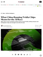 What China Banning Nvidia Chips Means for the AI Race - Decrypt
