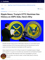 Ripple News: Trump’s CFTC Nominee Has History on XRP’s Side, Here's Why