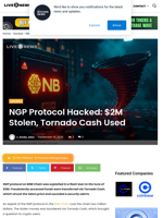 NGP Protocol Hacked: $2M Stolen, Tornado Cash Used | Live Bitcoin News