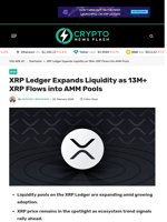 XRP Ledger Expands Liquidity as 13M+ XRP Flows into AMM