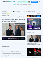 MyStake Owner Wins “Casino of the Year” Award – Press release Bitcoin News