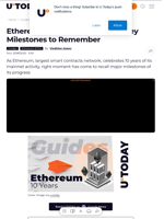 Ethereum Turns 10: Here Are 10 Key Milestones to Remember
