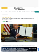 Trump signs executive order for 100% tariffs on patented drugs to boost US production