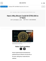 Here’s Why Bitcoin Could Hit $750,000 in 5 Years