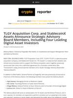 TLGY Acquisition Corp. and StablecoinX Assets Announce Strategic Advisory Board Members, Including Four Leading Digital Asset Investors