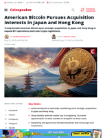 American Bitcoin Eyes Acquisitions in Japan, Hong Kong