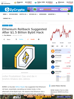 Ethereum Rollback Suggested After $1.5 Billion Bybit Hack ⋆ ZyCrypto