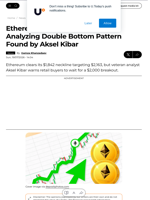 Ethereum to $2,163 Roadmap: Analyzing Double Bottom Pattern Found by Aksel Kibar - U.Today