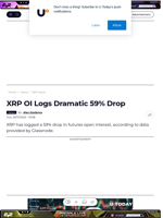 XRP OI Logs Dramatic 59% Drop - U.Today