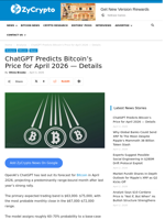 ChatGPT Predicts Bitcoin’s Price for April 2026 — Details  ⋆ ZyCrypto