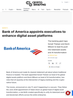 Bank of America appoints executives to enhance digital asset platforms