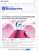 FTX Creditors to Only Recover a Fraction of Thier Loses