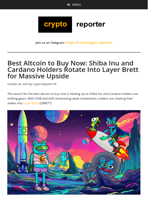 Best Altcoin to Buy Now: Shiba Inu and Cardano Holders Rotate Into Layer Brett for Massive Upside