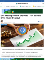 ENS Trading Volume Explodes 170% as Bulls Drive Major Breakout - TheNewsCrypto
