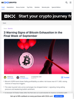 Bitcoin Exhaustion Signals Emerge in Final Week of September