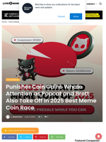 Punisher Coin Gains Whale Attention as Popcat and Brett Also Take Off in 2025 Best Meme Coin Race | Live Bitcoin News