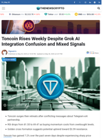 Toncoin Rises Weekly Despite Grok AI Integration Confusion and Mixed Signals