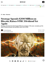 Strategy Spends $200 Million on Bitcoin, Raises STRC Dividend Yet Again - Decrypt
