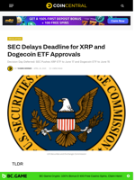 SEC Delays Deadline for XRP and Dogecoin ETF Approvals
