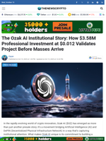 The Ozak AI Institutional Story: How $3.58M Professional Investment at $0.012 Validates Project Before Masses Arrive