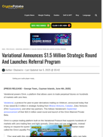 Variational Announces $1.5 Million Strategic Round And Launches Referral Program