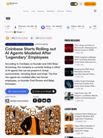 Coinbase Starts Rolling out AI Agents Modeled After 'Legendary' Employees