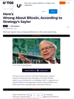 Here's What Warren Buffett Gets Wrong About Bitcoin, According to Strategy's Saylor