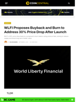 WLFI Proposes Buyback and Burn to Address 30% Price Drop After Launch