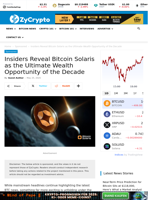 Insiders Reveal Bitcoin Solaris as the Ultimate Wealth Opportunity of the Decade