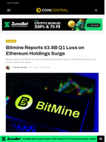 Bitmine Reports $3.8B Q1 Loss on Ethereum Holdings Surge - CoinCentral