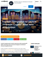 Franklin Templeton to Launch “Franklin Crypto” After New Acquisition | Live Bitcoin News
